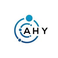 design de logotipo de carta ahy em fundo preto. conceito de logotipo de letra de iniciais criativas ahy. ah design de letras. vetor