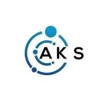 aks carta logotipo design em fundo preto. aks conceito de logotipo de letra de iniciais criativas. design de letra aks. vetor