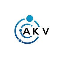 design de logotipo de carta akv em fundo preto. conceito de logotipo de letra de iniciais criativas akv. design de letra akv. vetor