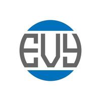 design de logotipo de carta evy em fundo branco. conceito de logotipo de círculo de iniciais criativas evy. design de letras evy. vetor