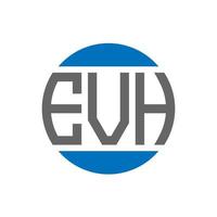 design de logotipo de carta evh em fundo branco. conceito de logotipo de círculo de iniciais criativas evh. evh design de letras. vetor