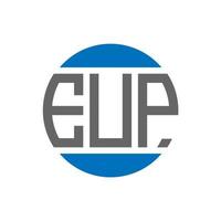 design de logotipo de carta eup em fundo branco. conceito de logotipo de círculo de iniciais criativas eup. design de letras eup. vetor