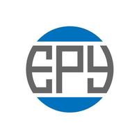design de logotipo de carta epy em fundo branco. epy conceito de logotipo de círculo de iniciais criativas. design de letras epy. vetor
