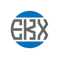 design de logotipo de carta ekx em fundo branco. conceito de logotipo de círculo de iniciais criativas ekx. design de letras ekx. vetor