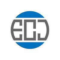 design do logotipo da carta ecj em fundo branco. conceito de logotipo de círculo de iniciais criativas ecj. projeto de letra ecj. vetor