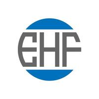 design do logotipo da carta ehf em fundo branco. conceito de logotipo de círculo de iniciais criativas ehf. design de letras ehf. vetor