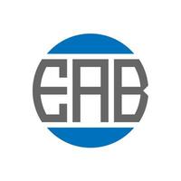 design de logotipo de carta eab em fundo branco. conceito de logotipo de círculo de iniciais criativas eab. design de letras eab. vetor