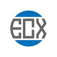 design de logotipo de carta ecx em fundo branco. conceito de logotipo de círculo de iniciais criativas ecx. design de letras ecx. vetor