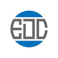 design do logotipo da carta edc em fundo branco. conceito de logotipo de círculo de iniciais criativas edc. design de letras edc. vetor