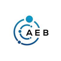 design de logotipo de carta aeb em fundo preto. conceito de logotipo de letra de iniciais criativas aeb. design de letras aeb. vetor