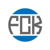 design de logotipo de carta fck em fundo branco. fck iniciais criativas círculo conceito de logotipo. design de letras fck. vetor