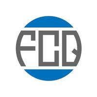 design do logotipo da carta fcq em fundo branco. Conceito de logotipo de círculo de iniciais criativas fcq. design de letras fcq. vetor
