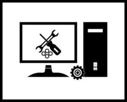 ícone de computador estacionário vetor