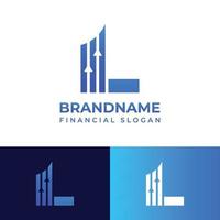 logotipo do gráfico financeiro da letra l, adequado para qualquer negócio relacionado a finanças com iniciais l. vetor