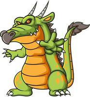 um dragão verde personagem forte vetor