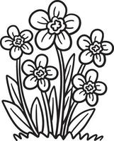 página para colorir isolada de flor de primavera para crianças vetor