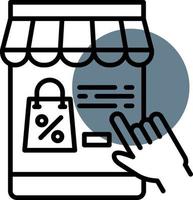 design de ícone criativo de compras online vetor