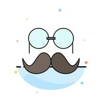 bigode hipster movember óculos homens vetor de ícone de cor plana