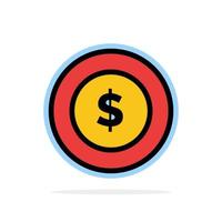 ícone de cor plana de fundo de círculo abstrato global de moeda de dólar vetor