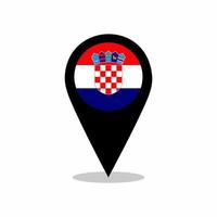 vetor de bandeira do país croácia com design de pino de localização