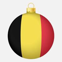 bola de árvore de natal com bandeira da bélgica. ícone para o feriado de natal vetor