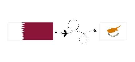 voo e viagem do qatar para chipre pelo conceito de viagem de avião de passageiros vetor