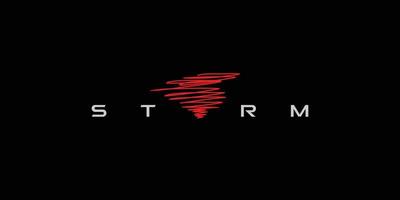 design de logotipo de tempestade moderno e elegante vetor