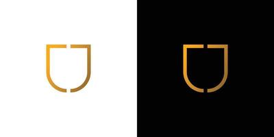 design de logotipo de escudo de letra jj moderno e simples vetor