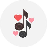 design de ícone criativo de música de amor vetor