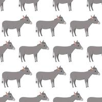 burros. padrão de vetor sem emenda com animais. ilustração preto e branco.