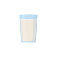 copo de estilo plano de leite no fundo branco vetor