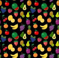 fruta fofa verão padrão perfeito eps 10 ilustração em vetor
