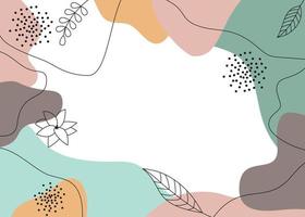 modelo de histórias com fundo moderno abstrato doodle com formas orgânicas fluidas, design minimalista colors.trendy pastel. vetor
