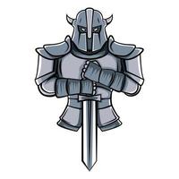 ilustração de armadura de guerreiro vetor