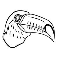 papagaio ilustração preto e branco vetor