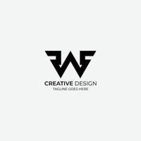 design de logotipo vetorial minimalista e moderno wf adequado para empresas e marcas vetor