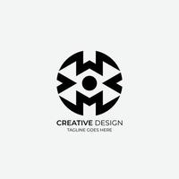 m design de logotipo vetorial minimalista e moderno adequado para empresas e marcas vetor