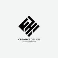 fhi design de logotipo vetorial minimalista e moderno adequado para empresas e marcas vetor