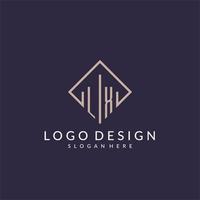 lx logotipo monograma inicial com design de estilo retângulo vetor