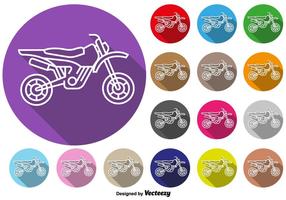 Botões coloridos do vetor do ícone da motocicleta do motocross