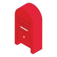 ícone de caixa de correio vermelha, estilo isométrico vetor