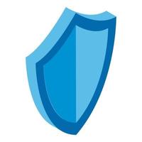 ícone de escudo azul, estilo isométrico vetor