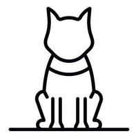 ícone de cachorro sentado, estilo de estrutura de tópicos vetor