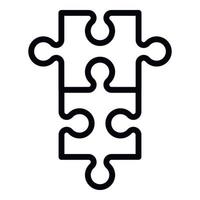 ícone de montagem de quebra-cabeça, estilo de estrutura de tópicos vetor