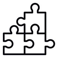 ícone de jogo de quebra-cabeça, estilo de estrutura de tópicos vetor