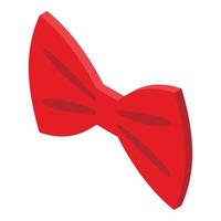 ícone de gravata borboleta de mulher vermelha, estilo isométrico vetor