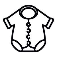 ícone de roupas de bebê, estilo de estrutura de tópicos vetor