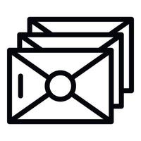 ícone de envelope de correio, estilo de estrutura de tópicos vetor