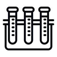 ícone de suporte de tubos de análise de sangue, estilo de estrutura de tópicos vetor