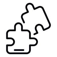 ícone de peça de quebra-cabeça, estilo de estrutura de tópicos vetor